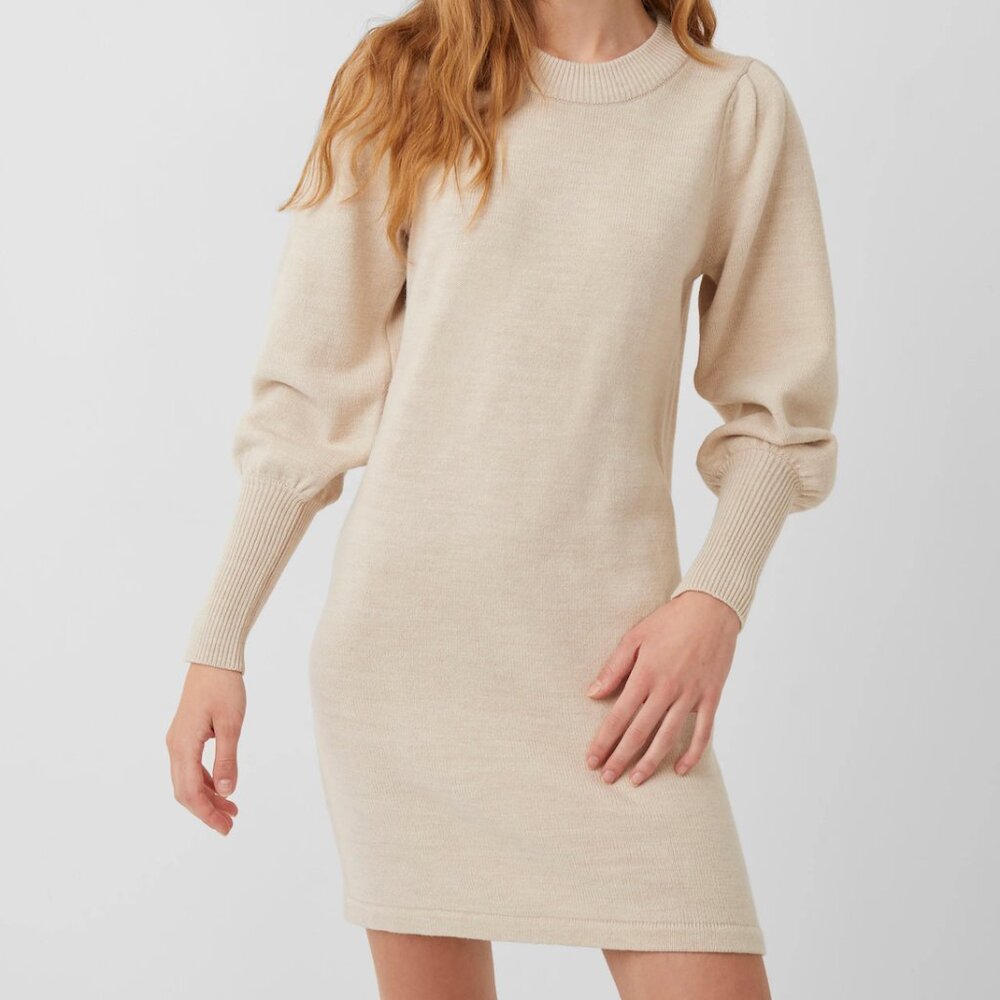 French Connection Sweater Dress, Cream, Small